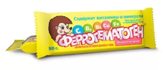 Феррогематоген пастилки жевательные плитка 50г БАД