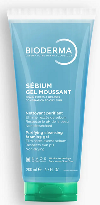 Bioderma Sebium (Биодерма Себиум) Гель-мусс для лица очищающий 200мл без помпы