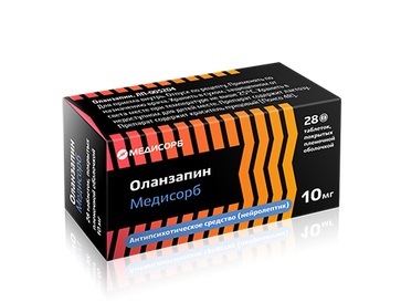 Купить оланзапин-медисорб, таблетки, покрытые пленочной оболочкой 10мг, 28 шт в Богородске