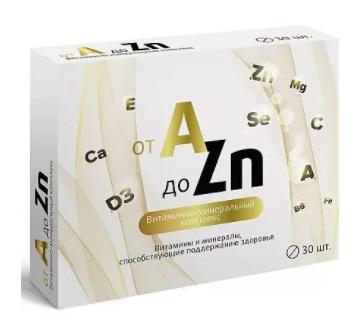Купить витаминный комплекс a-zn, таблетки 743мг, 30 шт бад в Богородске