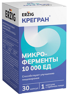 Erzig (Эрциг) Крегран микроферменты 10000 ЕД, капсулы массой 230 мг 30 шт БАД 