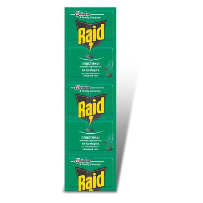 Купить рейд (raid) пластины от комаров хвоя, 10 шт в Богородске