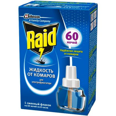 Купить рейд (raid) жидкость для фумигатора 60 ночей в Богородске