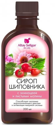 Купить altay seligor (алтай селигор) шиповника с эхинацеей и листьями малины от простуды, флакон 200мл в Богородске