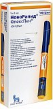 НовоРапид ФлексПен, раствор для подкожного и внутривенного введения 100 ЕД/мл, картридж 3мл+шприц-ручка ФлексПен, 5шт