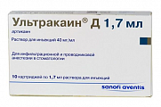 Купить ультракаин д, раствор для инъекций 40мг/мл, картридж 1,7мл 10шт в Богородске