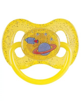 Купить canpol (канпол) пустышка круглая латексная 6-18 месяцев space желтая 1 шт в Богородске