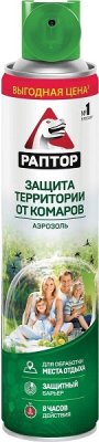 Купить раптор аэрозоль защита территории от комаров, 400 мл в Богородске