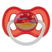 Купить canpol (канпол) пустышка круглая латексная 6-18 месяцев space красная 1шт в Богородске