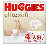 Купить huggies elitesoft (хаггис) подгузники 4, 8-14кг, 54 шт в Богородске