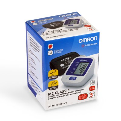 Купить тонометр автоматический omron (омрон) m2 classic, с адаптером, манжета 22-42см (hem 7122-alru) в Богородске