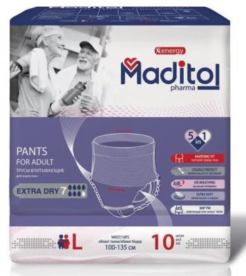 Купить мадитол (maditol) трусы для взрослых  размер l, 10 шт в Богородске
