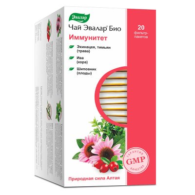 Купить чай эвалар био иммунитет, фильтр-пакеты 1,5г, 20 шт бад в Богородске