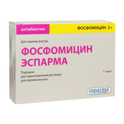 Купить фосфомицин-эспарма, порошок для приготовления раствора для приёма внутрь 3г, пакетик 8г в Богородске
