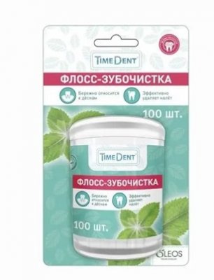 Купить таймдент (timedent) флосс-зубочистки мята 100 шт в Богородске