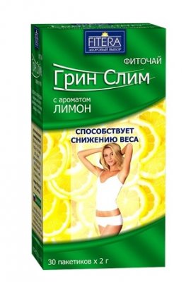 Купить грин слим, чай с ароматом лимона, фильтр-пакеты 30 шт бад в Богородске