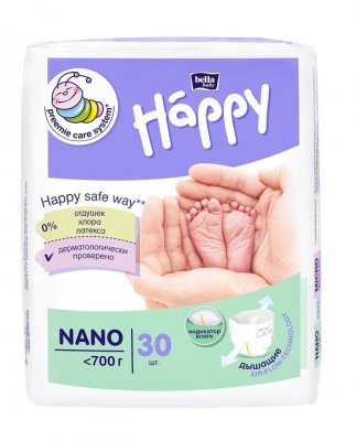Купить bella baby happy (белла) подгузники для недоношенных детей размер нано до 700г 30 шт в Богородске