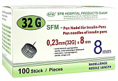 Купить иглы sfm для для инсулиновых инжекторов (пен ручек) 32g (0,23мм х 8мм) 100 шт в Богородске