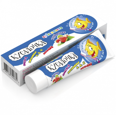 Купить кусалочка зубная паста для детей 3-8лет клубника 50мл в Богородске