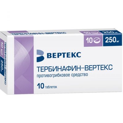 Купить тербинафин-вертекс, таблетки 250мг, 10 шт в Богородске