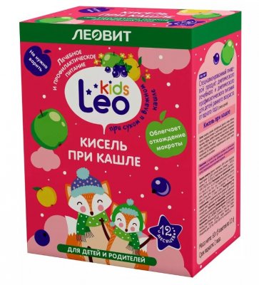 Купить кисель леовит leo kids для детей при кашле, пакет 12г, 5 шт в Богородске