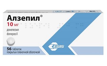 Алзепил, таблетки, покрытые пленочной оболочкой 10мг, 56 шт