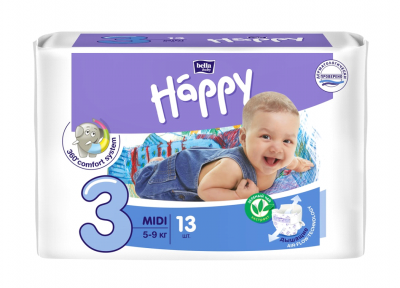 Купить bella baby happy (белла) подгузники 3 миди 5-9кг 13 шт в Богородске