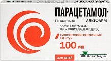 Купить парацетамол-альтфарм, суппозитории ректальные 100мг, 10 шт в Богородске