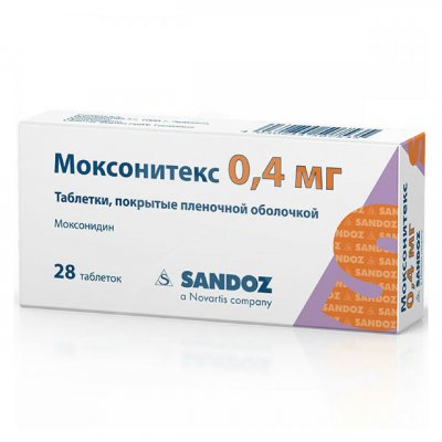 Купить моксонитекс, таблетки, покрытые пленочной оболочкой 0,4мг, 28 шт в Богородске