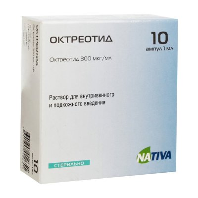 Купить октреотид, раствор для внутривенного и подкожного введения 300 мкг/мл, ампула 1мл, 10 шт в Богородске