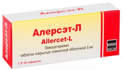 Купить алерсэт-л, таблетки, покрытые пленочной оболочкой 5мг, 10 шт от аллергии в Богородске
