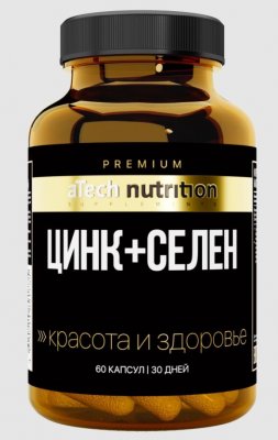 Купить atech nutrition premium (атех нутришн премиум) цинк+селен, капсулы 500мг 60 шт. бад в Богородске