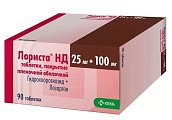 Купить лориста нд, таблетки, покрытые оболочкой 25мг+100мг, 90 шт в Богородске