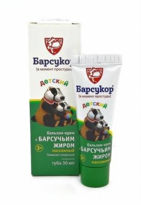 Купить барсукор (барсучий жир) крем-бальз массаж д/дет. 30мл в Богородске
