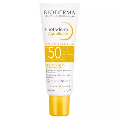 Купить bioderma photoderm (биодерма фотодерм) аквафлюид для лица и шеи 40мл spf50+ в Богородске