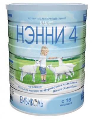 Купить нэнни 4 смесь на основе натурального козьего молока с пребиотиками с 18 месяцев, 800г в Богородске