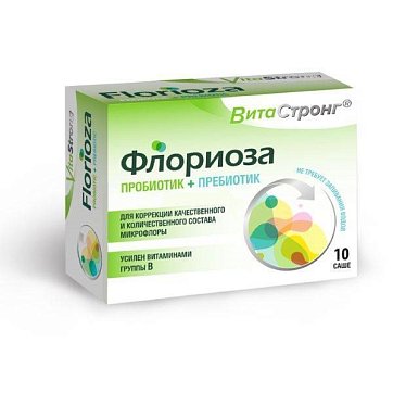 Витастронг Флориоза пробиотик+пребиотик, пакетики-саше 1,7г, 10 шт БАД