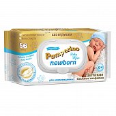 Купить pamperino (памперино) салфетки влажные детские newborn без отдушки, 56 шт в Богородске