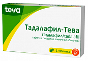 Купить тадалафил-тева, таблетки, покрытые пленочной оболочкой 20мг 1шт в Богородске