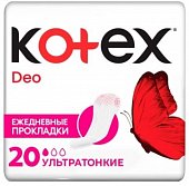 Купить kotex deo (котекс) прокладки ежедневные ультратонкие 20 шт в Богородске