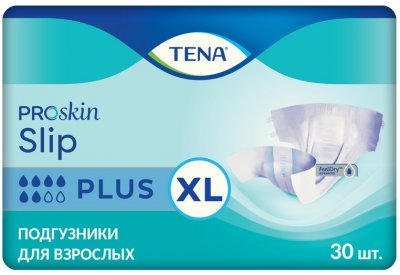 Купить tena (тена) подгузники, proskin slip plus размер xl, 30 шт в Богородске