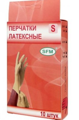 Купить перчатки sfm смотровые нестерильные латексные неопудрен текстурир размер s, 10 штук, натуральные в Богородске