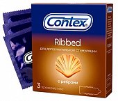 Купить contex (контекс) презервативы ribbed с ребрышками 3шт в Богородске