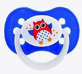 Купить canpol (канпол) пустышка симметричная силиконовая 0-6 месяцев owl голубая 1шт в Богородске