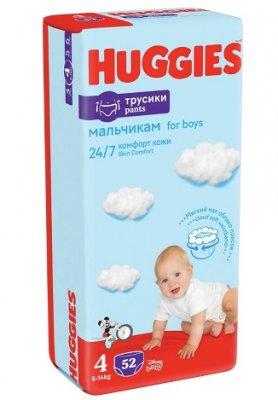 Купить huggies (хаггис) трусики 4 для мальчиков, 9-14кг 52 шт в Богородске
