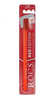 Купить рокс (r.o.c.s.) зубная щетка классическая средняя red editon (красная), 1 шт в Богородске