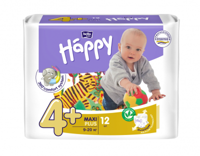 Купить bella baby happy (белла) подгузники 4+ макси+ 9-20кг 12 шт в Богородске
