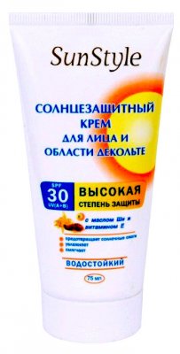 Купить сан стайл, крем солнцезащитный для лица и декольте spf30, 75мл в Богородске