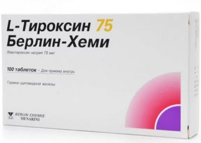 Купить l-тироксин 75 берлин-хеми, таблетки 75мкг, 100 шт в Богородске