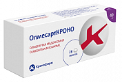 Купить олмесарткроно, таблетки покрытые пленочной оболочкой 40мг 28шт в Богородске